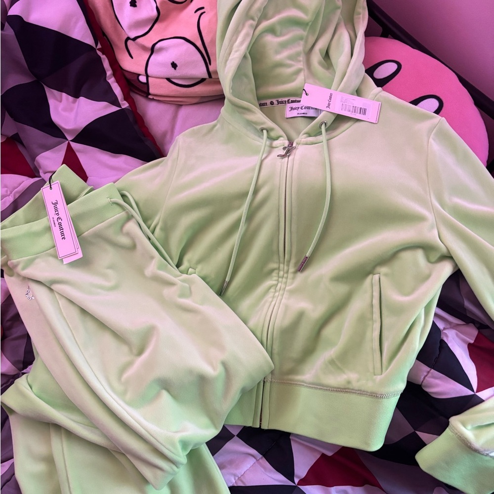 Juicy Couture Sour Apple Green Velour Set